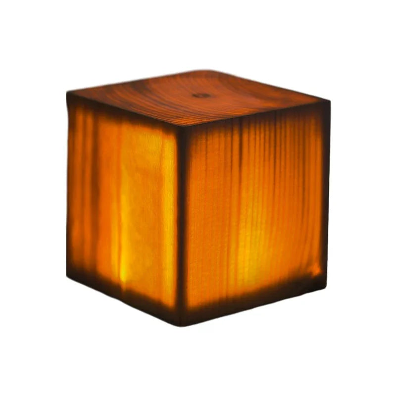 Table Lamp with Touch Control and Wood Finish