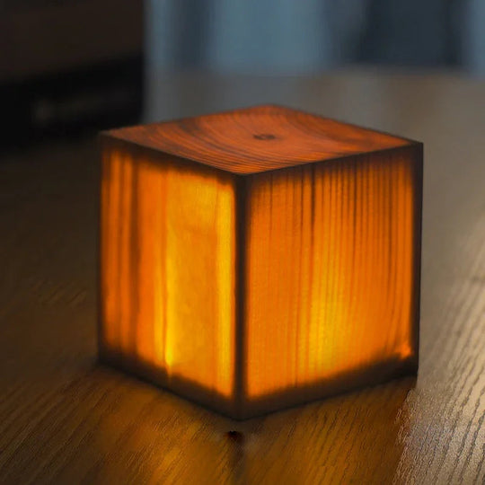 Table Lamp with Touch Control and Wood Finish