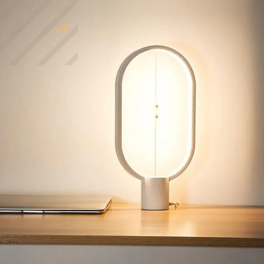 Table Lamp with Wooden Base and LED Light