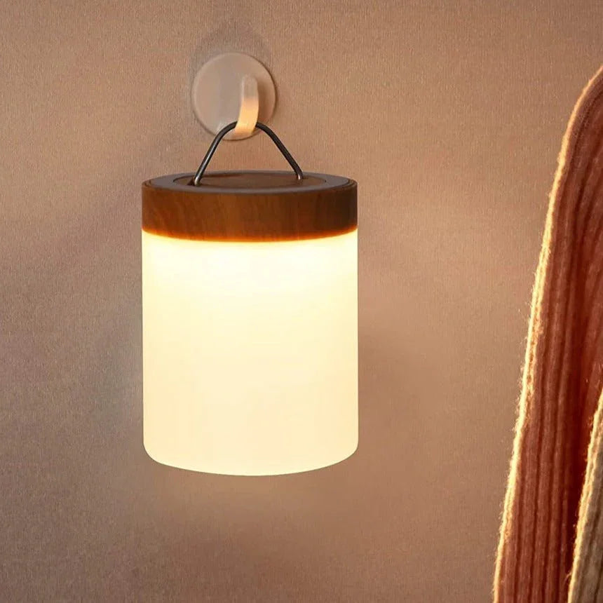 Table Lamp with Wooden Base and Touch Control
