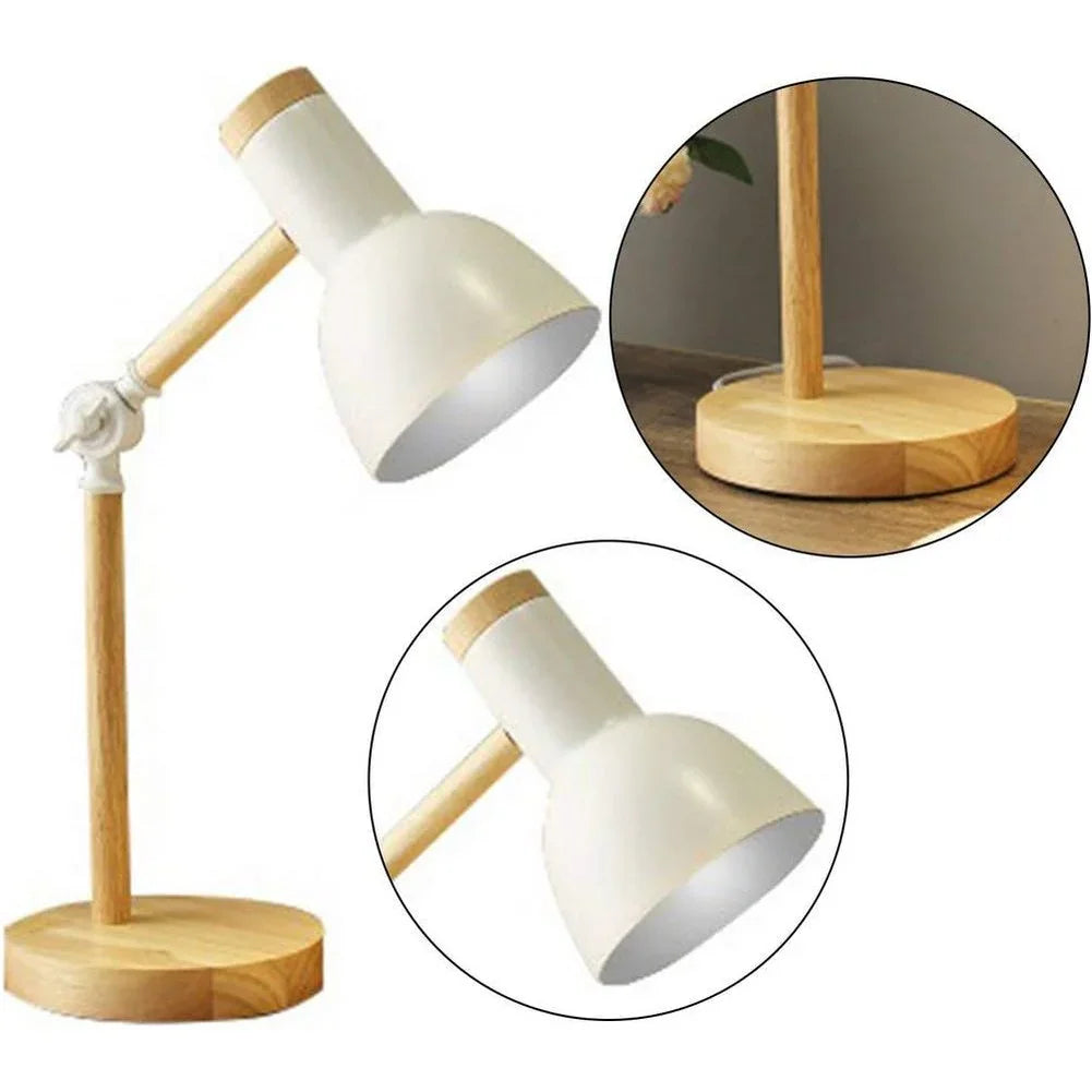 Table Lamp with Wooden Design and Adjustable Height
