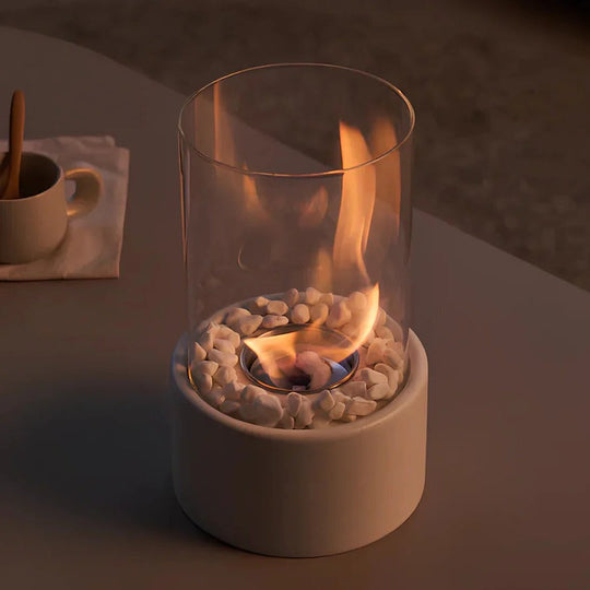 Tabletop Fireplace with Mini Design and Portable Glass