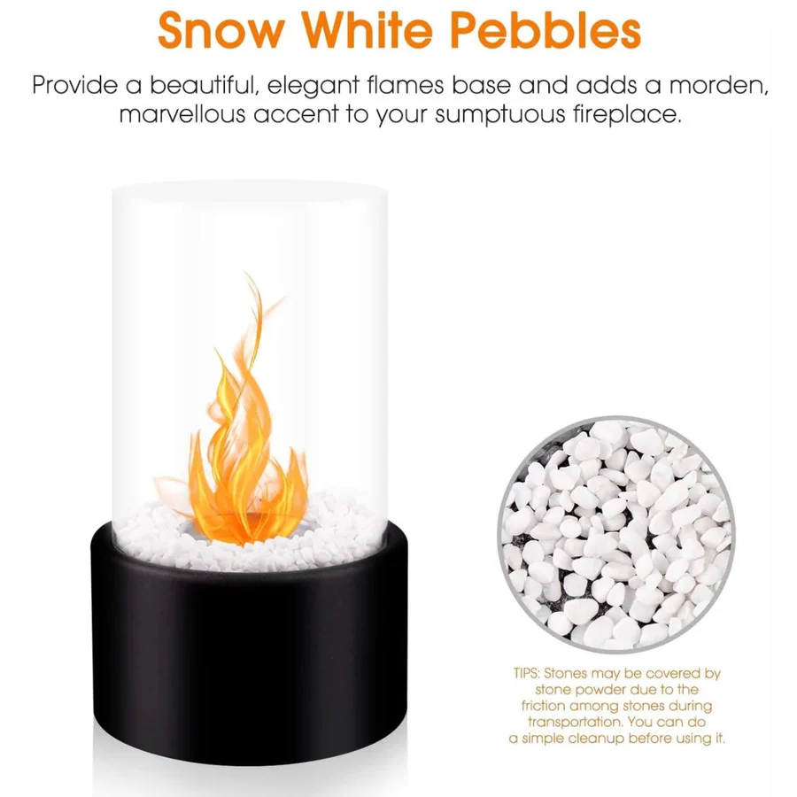 Tabletop Fireplace with Mini Design and Portable Glass