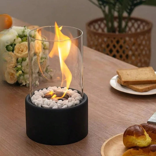 Tabletop Fireplace with Mini Design and Portable Glass
