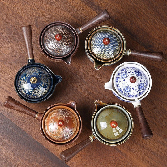 Tea Pot Set with Rotating Design and Infuser