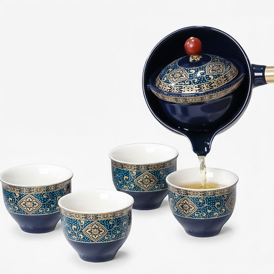 Tea Pot Set with Rotating Design and Infuser