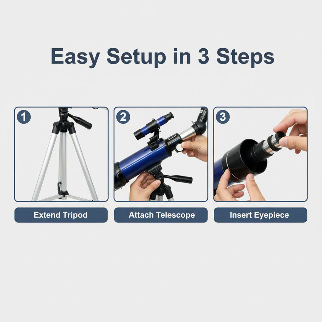 Telescope with 200X Magnification and Easy Setup