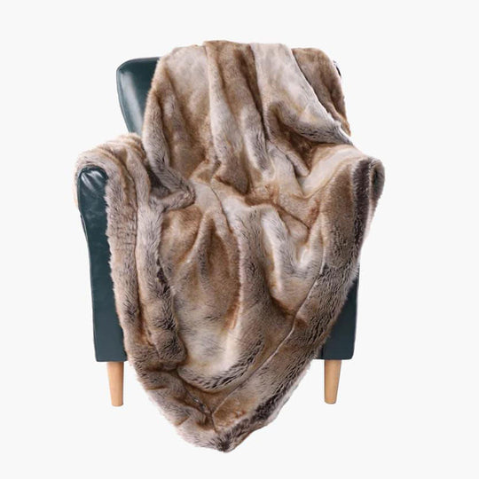 Throw Blanket with Soft Mink and Decorative Design