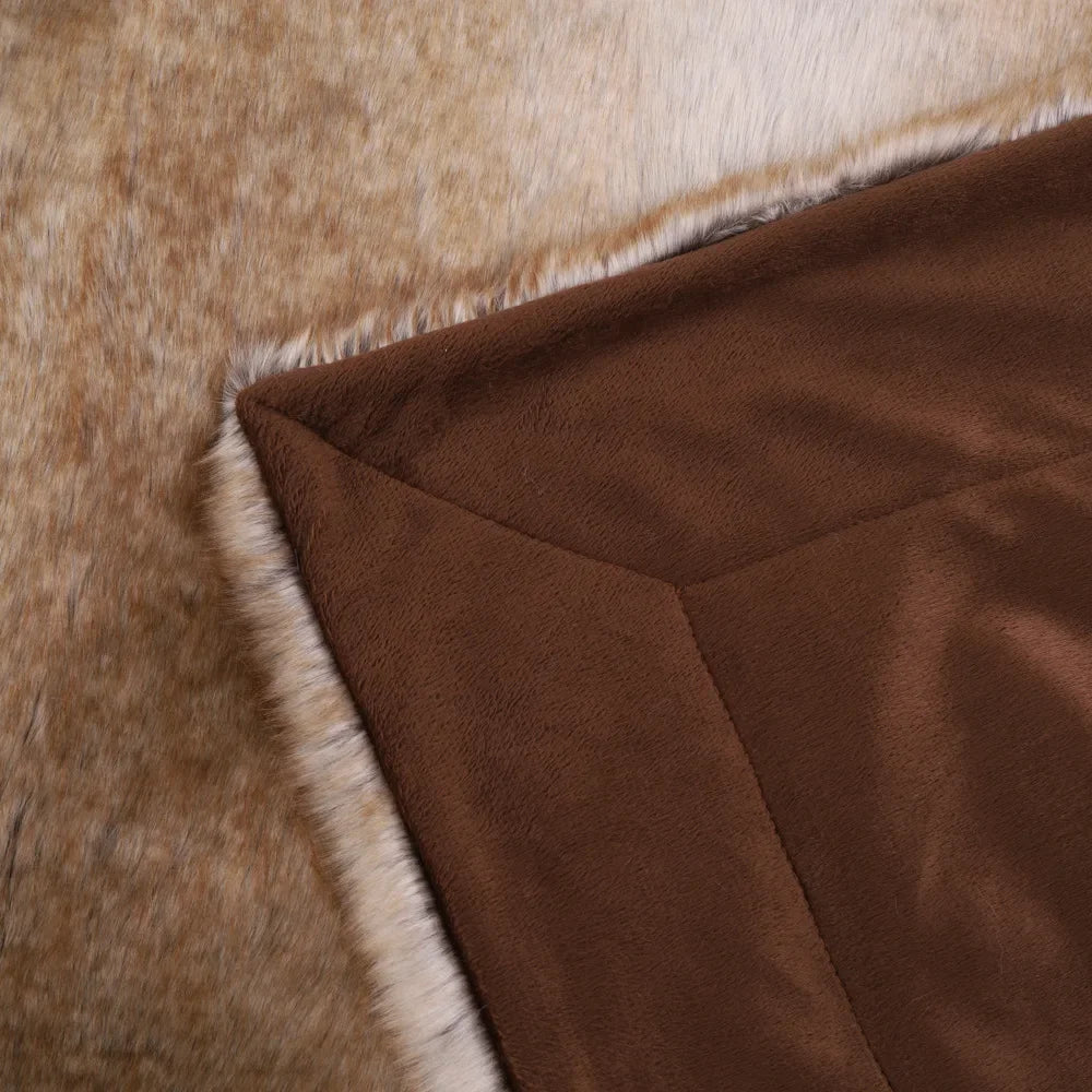 Throw Blanket with Soft Mink and Decorative Design