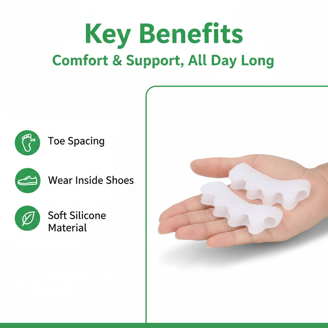 Toe Splint with Silicone Support and Alignment Aid