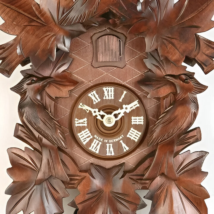 Wall Clock with Carved Details and Cuckoo Sound