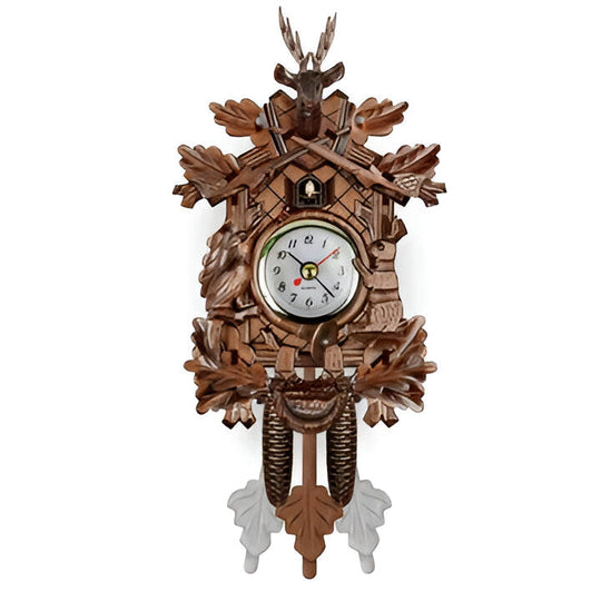 Wall Clock with Carved Details and Cuckoo Sound