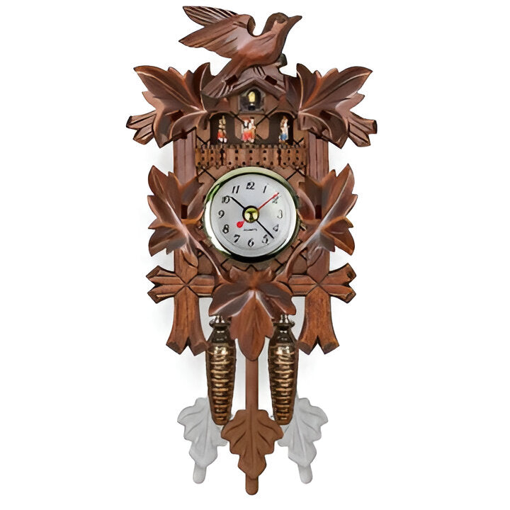 Wall Clock with Carved Details and Cuckoo Sound