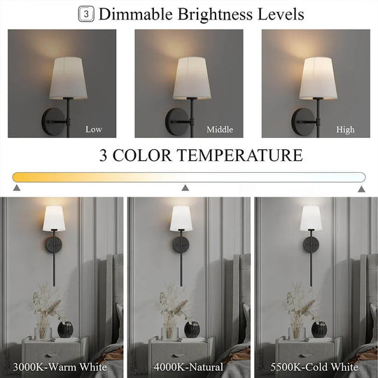 Wall Light with Wireless Design and Vintage Style