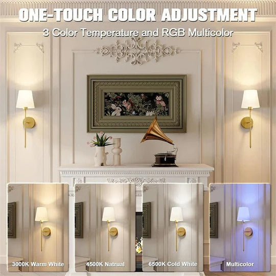 Wall Lights with Cordless Design and Set of 2