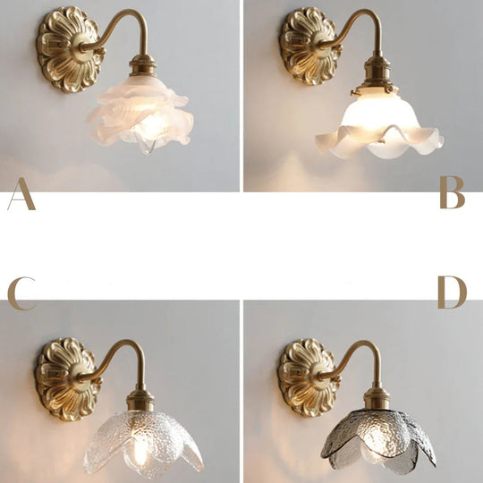 Wall Sconce with Curved Gooseneck and Brass Finish