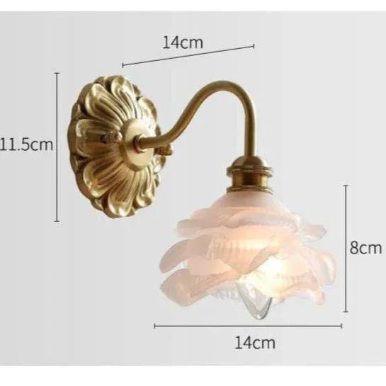Wall Sconce with Curved Gooseneck and Brass Finish