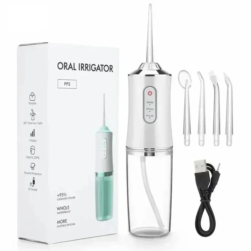 Water Flosser with Rechargeable Battery and Replaceable Nozzles