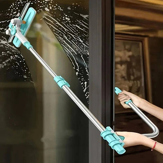 Window Cleaning Brush with Long Handle and Soft Bristles