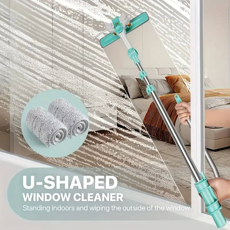 Window Cleaning Brush with Long Handle and Soft Bristles