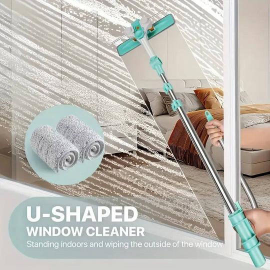 Window Cleaning Brush with Long Handle and Soft Bristles