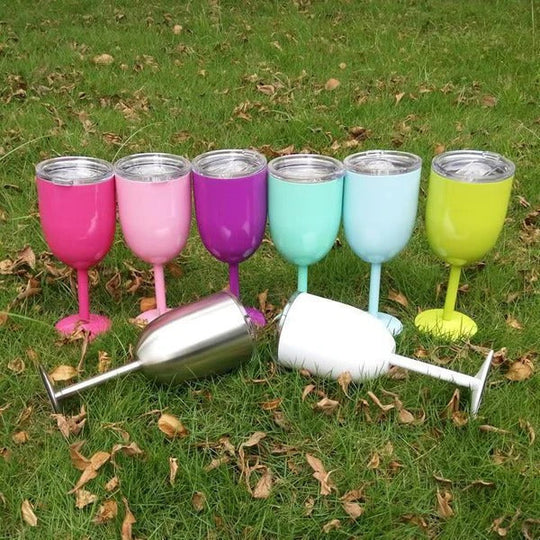 Wine Goblet with Insulated Stainless Steel and Lid