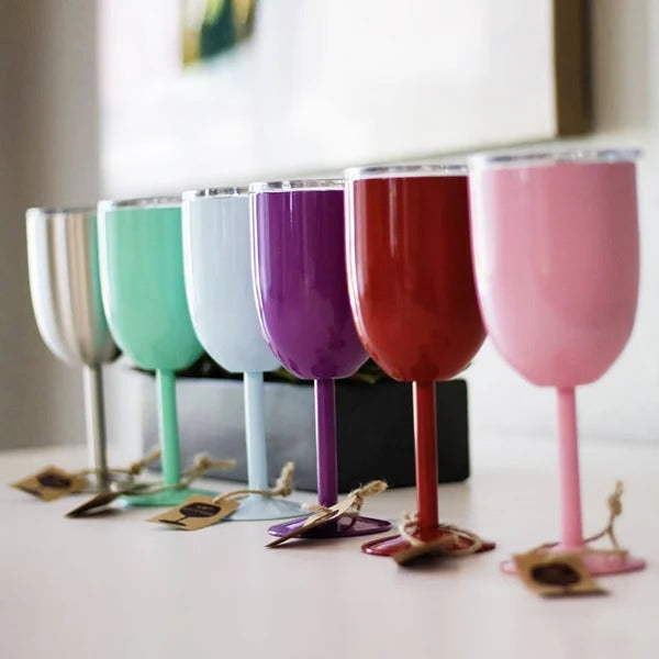 Wine Goblet with Insulated Stainless Steel and Lid