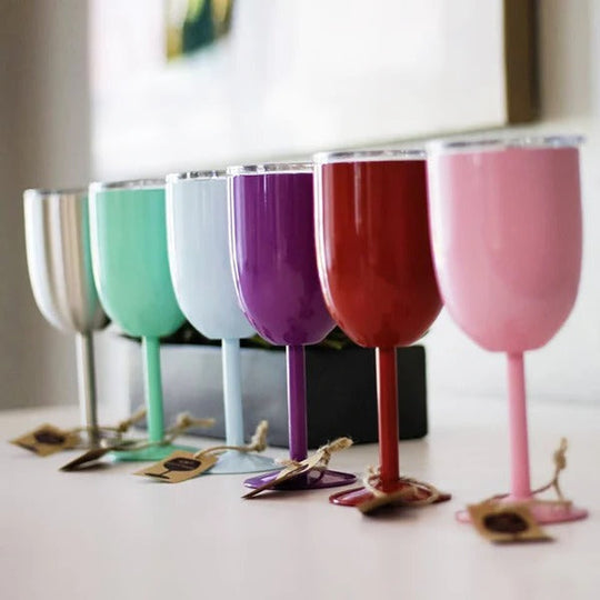 Wine Goblet with Insulated Stainless Steel and Lid