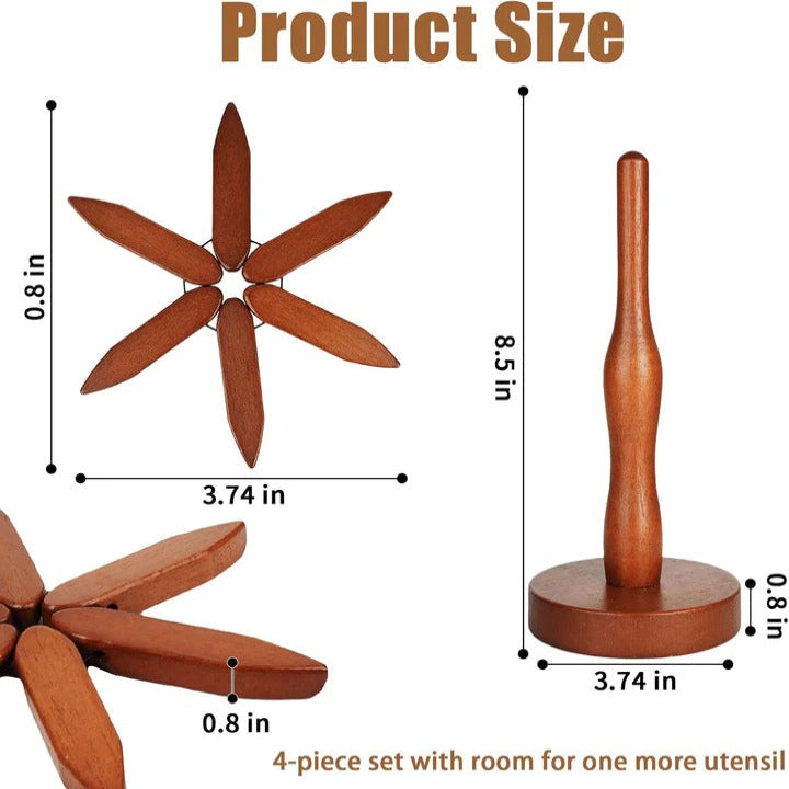 Wood Pot Holder with Heat-Resistant Surface and Durable Design
